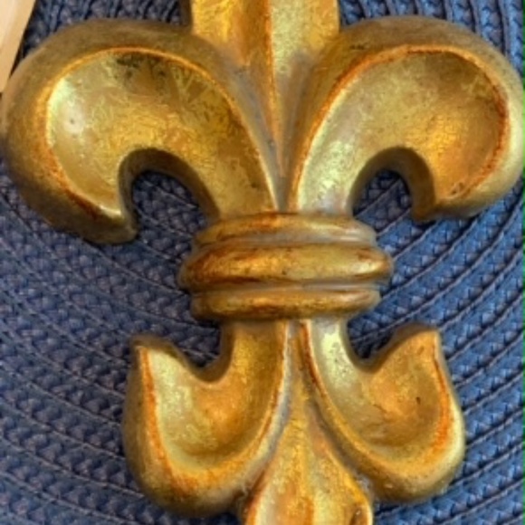 Gold Fleur de lis Christmas Ornament by Raz Imports - Picture 2 of 5